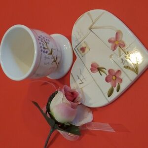 Vintage 1999 Bath & Body Works Candle Plate and Votive Candle Holder